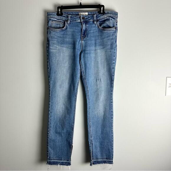 Free People Raw Hem Ankle Skinny Jeans Side Slits Released Hem Size 31 - Picture 1 of 9